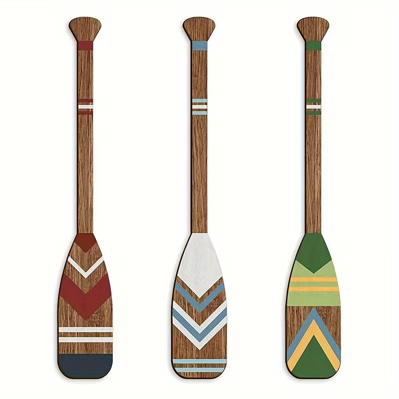 Xfasten Woodworking Double Sided Tape - 3pcs Vintage Painted Boat Oar Wooden