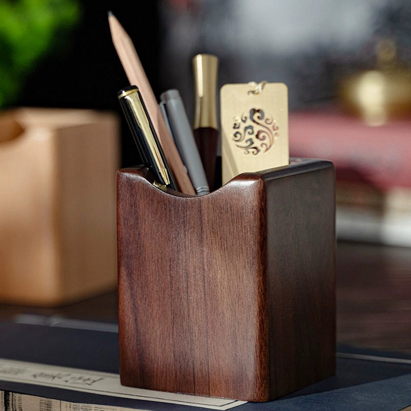 Woodworking School - Natural Walnut Pen Holder Wooden Ink