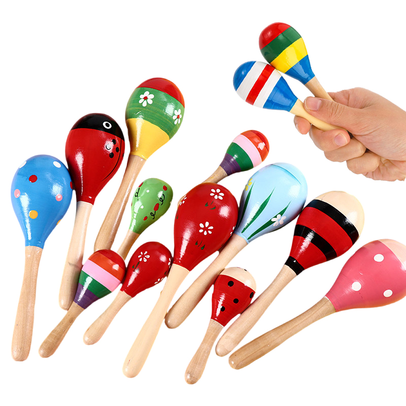 1/2pcs Colorful Wooden Maracas - Woodworking School ulasan dan harga