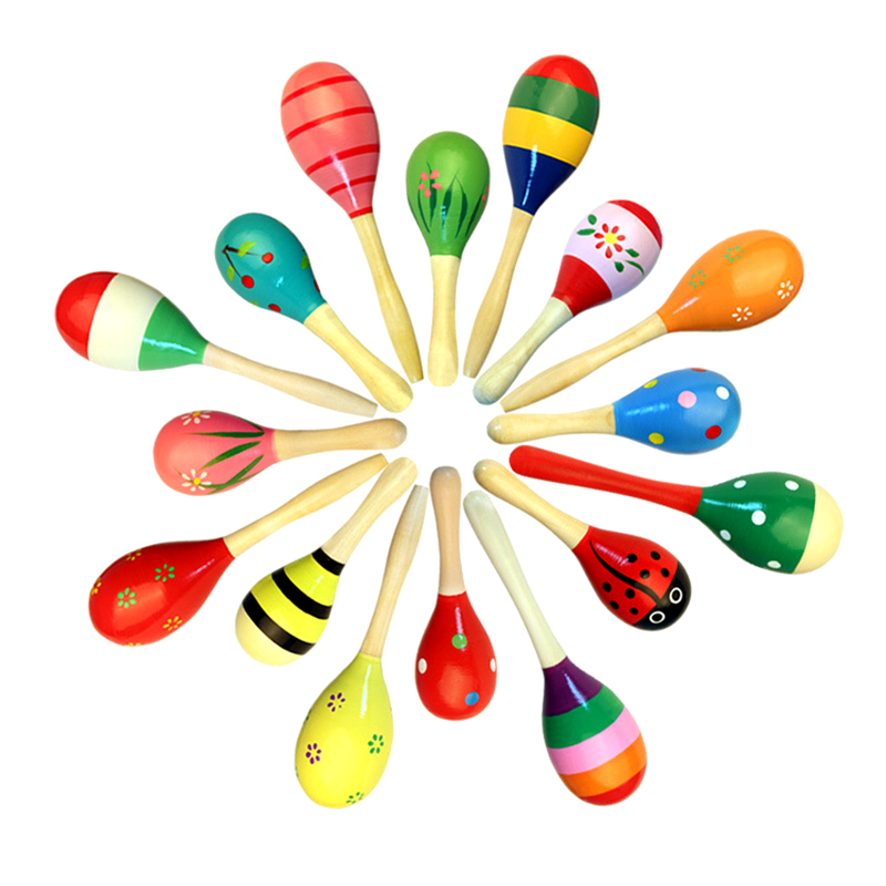 1/2pcs Colorful Wooden Maracas - Woodworking School ulasan dan harga