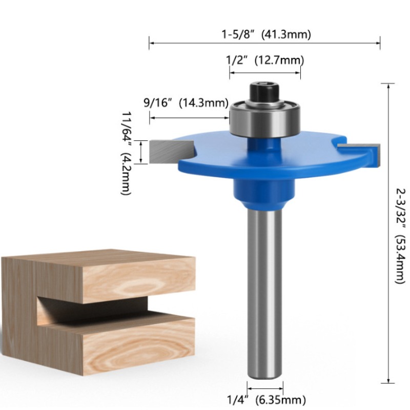 For 1pc 6.35mm Shank T-Sloting - Woodworking Nc ulasan dan harga