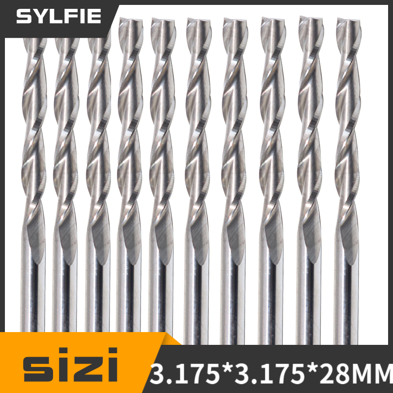 10pcs Double Flute Spiral Cutt - Woodworking Nc ulasan dan harga