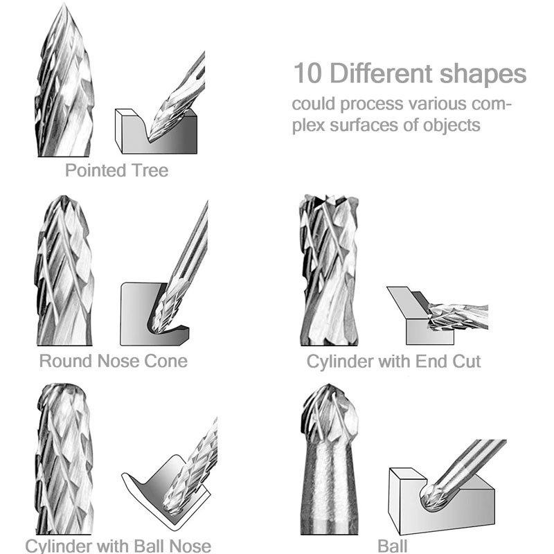 3mm Shank Tungsten Carbide Bur - Woodworking Rasp ulasan dan harga