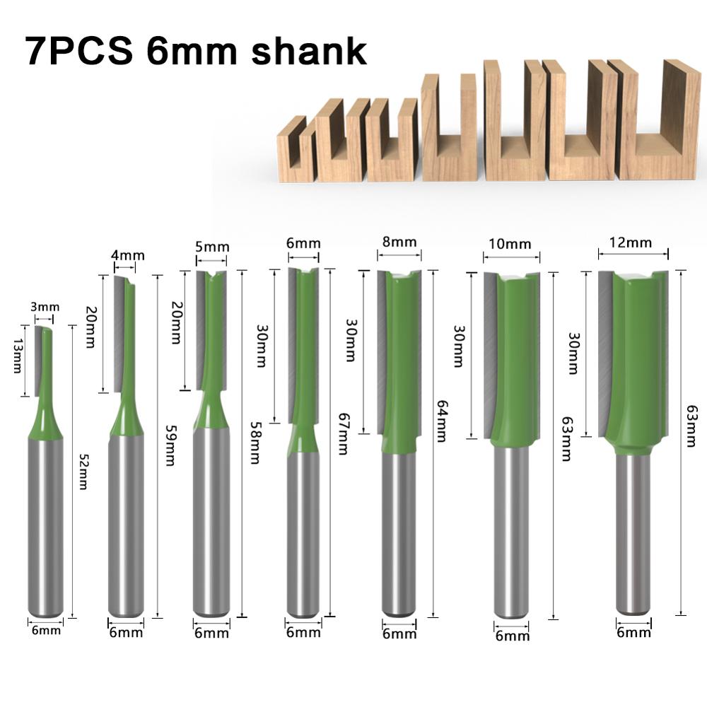 1-7pcs 6mm 1/4 inch Shank Sing - Woodworking Nc ulasan dan harga