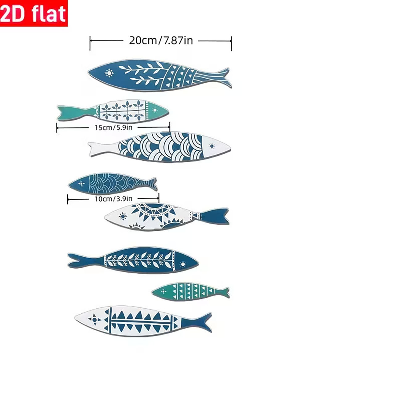 8PCS 2D Flat Coastal Fish Wall - Xfasten Woodworking Double Sided Tape ulasan dan harga