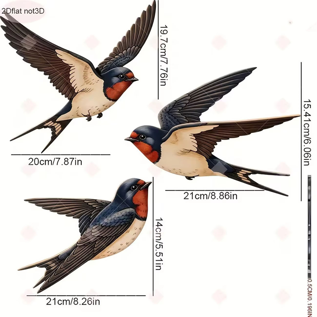 3Pcs 2D Swallow Wooden Wall De - Xfasten Woodworking Double Sided Tape ulasan dan harga